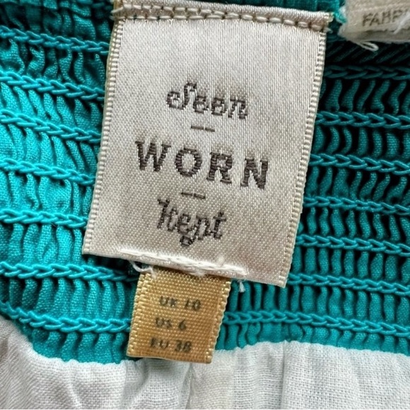 Anthropologie Seen Worn Kept Embroidered Tunic blouse US size 6 - Picture 5 of 6